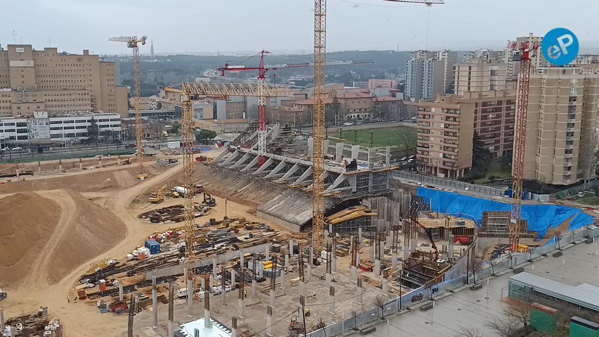 Así avanzan las obras de La Romareda antes de la visita de la FIFA