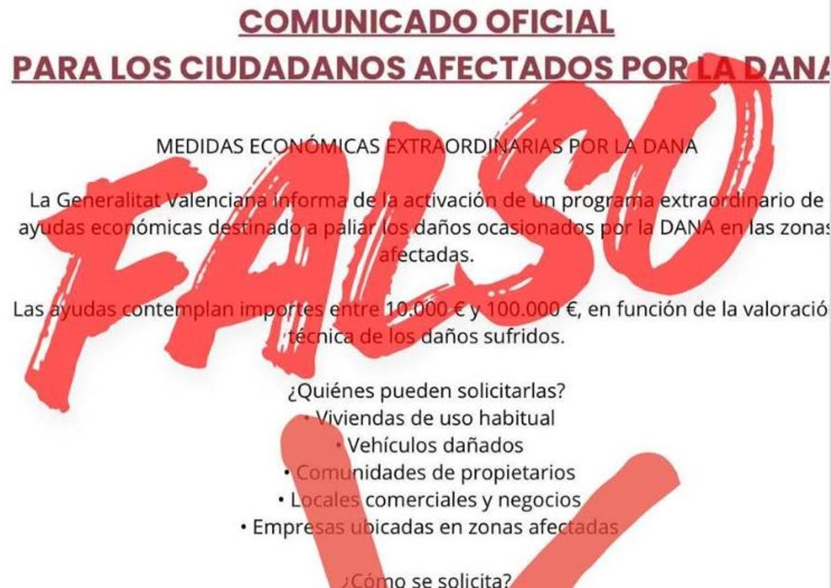 La Generalitat ha difundido que la convocatoria es falsa en sus redes sociales.