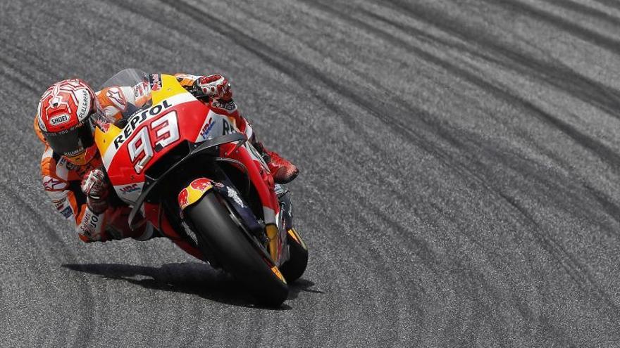 Márquez, en plena acción en el circuito alemán.