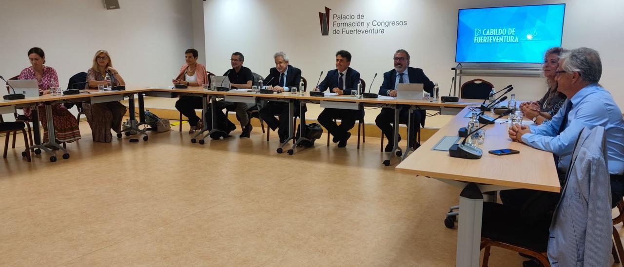 Imagen de la reunión de la Sala de Gobierno del Tribunal Superior de Justicia de Canarias (TSJC), ayer.
