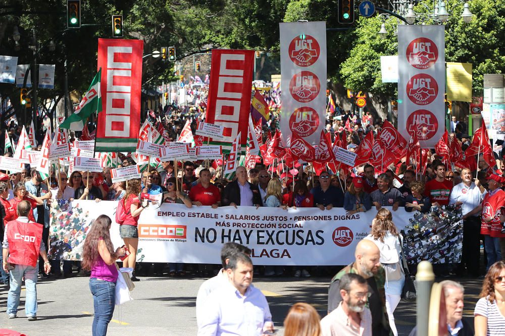 Miles de personas secundan en Málaga la marcha central del Primero de Mayo en Andalucía