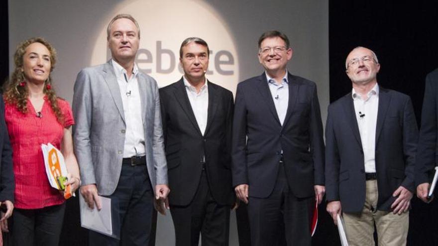 Los candidato, antes del debate en la Ser