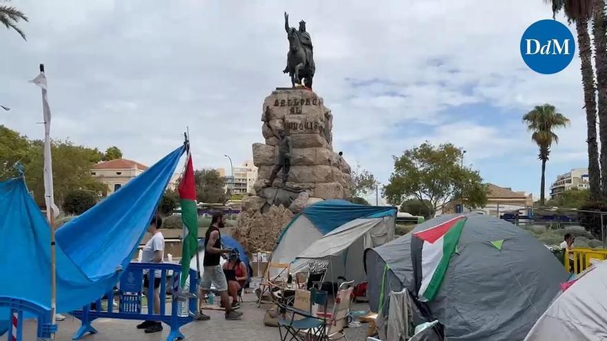 Más acampados por la vivienda en la plaza de España de Palma: «Nos quedaremos hasta que nos dejen»