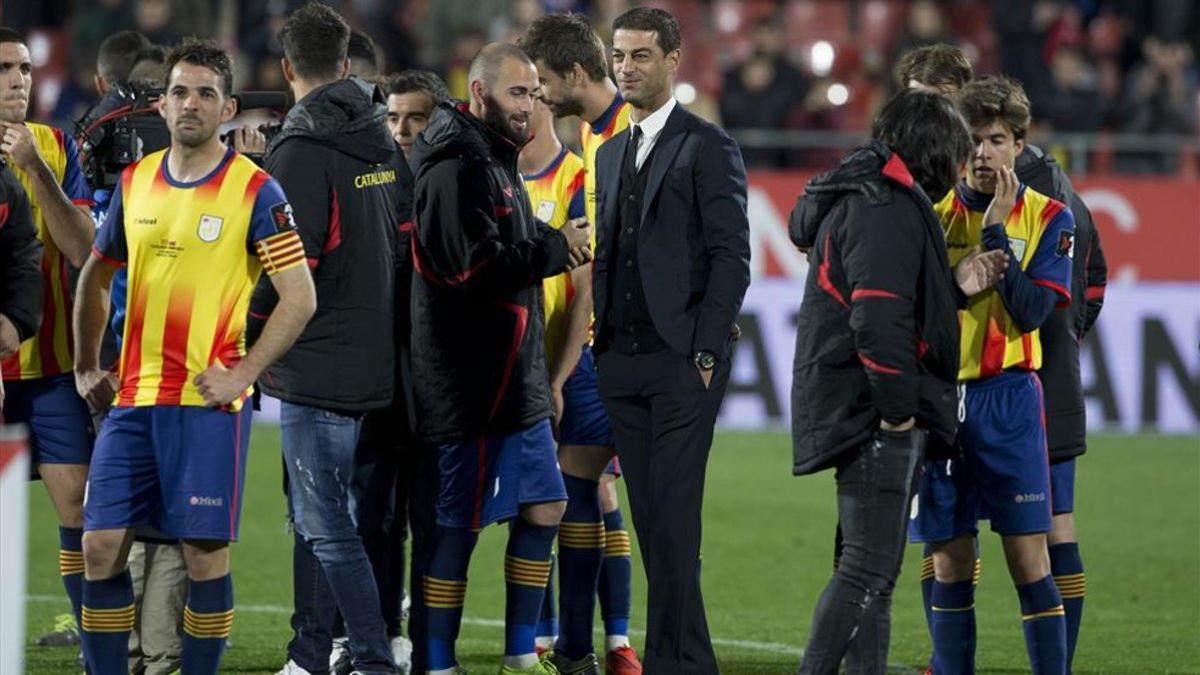 El seleccionador de Catalunya, Gerard López, feliz por el triunfo