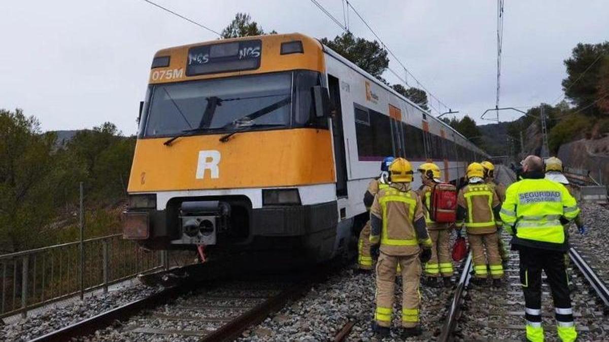 Las imágenes del tren descarrilado en Vacarisses