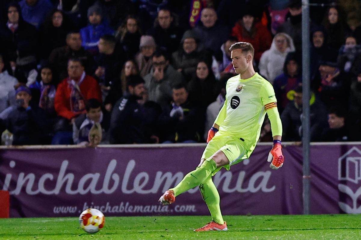 Marc-Andre Ter Stegen, durant el partit de Copa amb el Barça al camp del Guadalajara