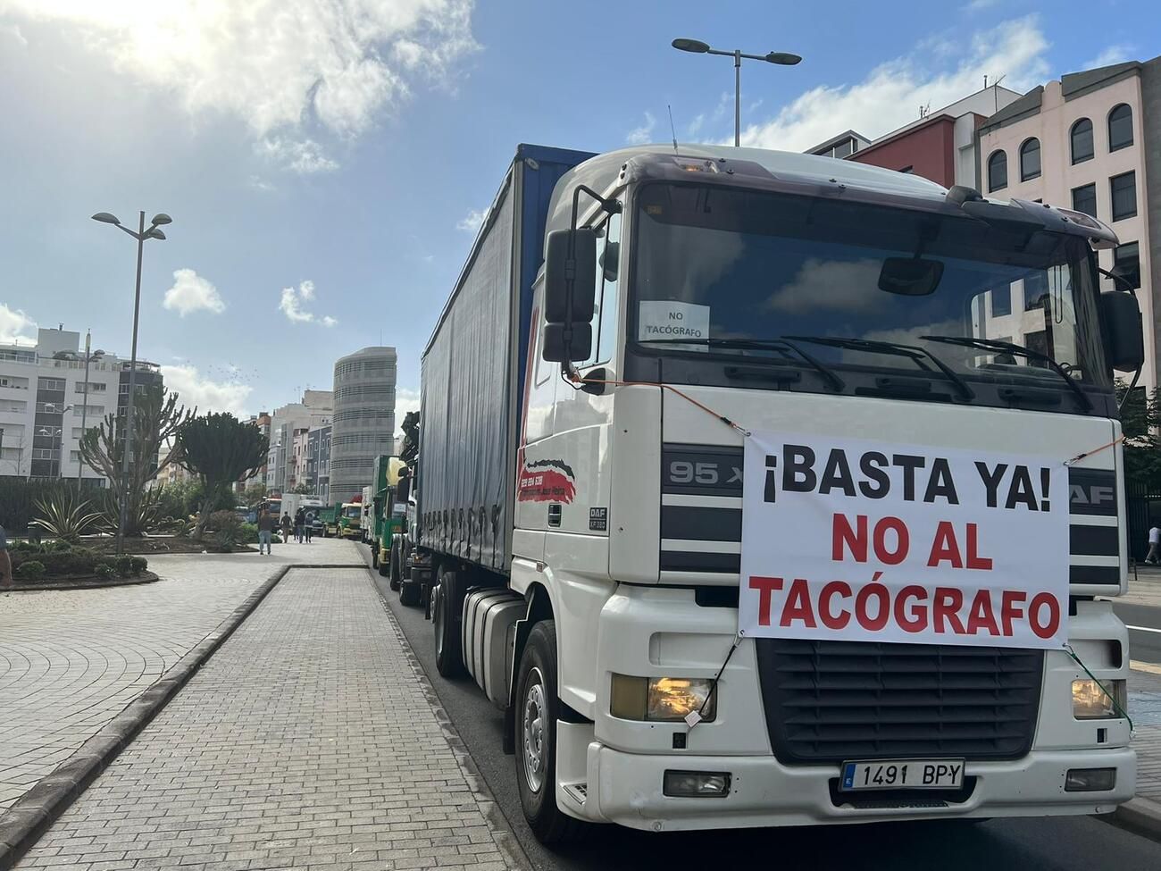 Caravana de transportistas en La Palmas de Gran Canaria