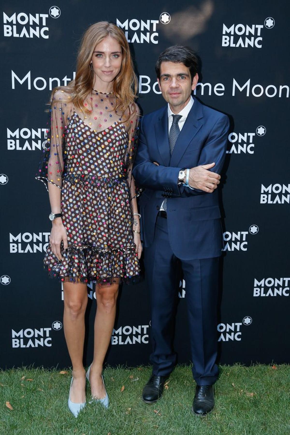 Chiara Ferragni y Jérôme Lambert en la fiesta de Montblanc en París