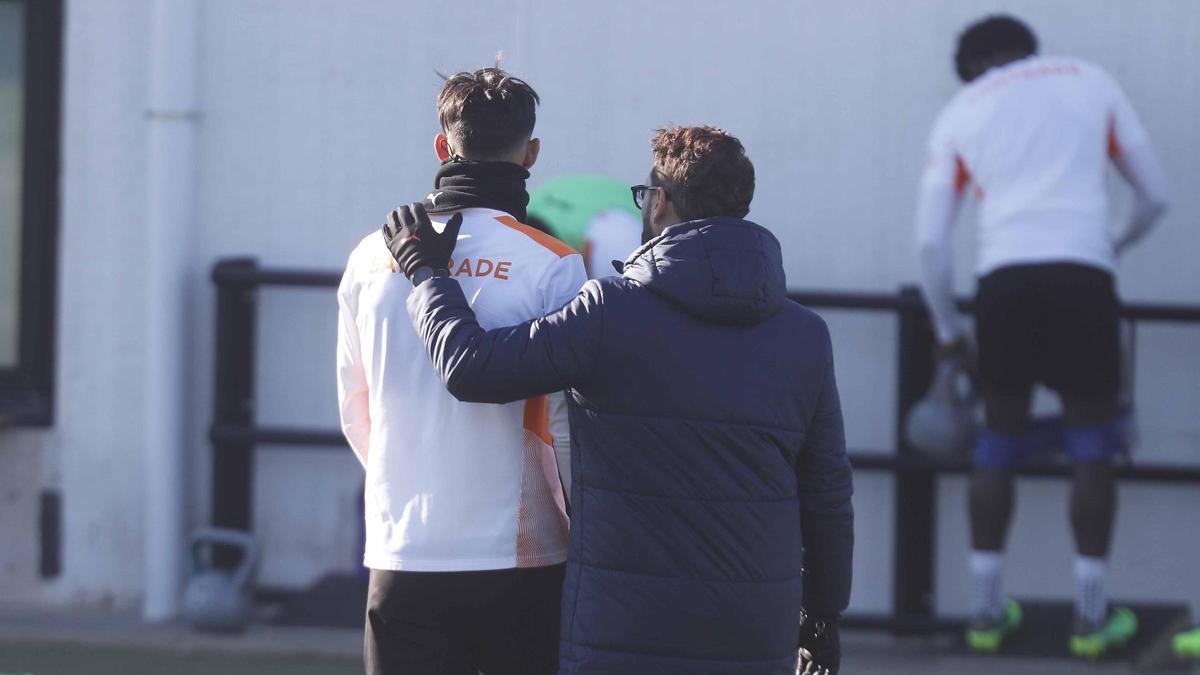 Entrenamiento previo al duelo contra el Atlético Baleares en Paterna