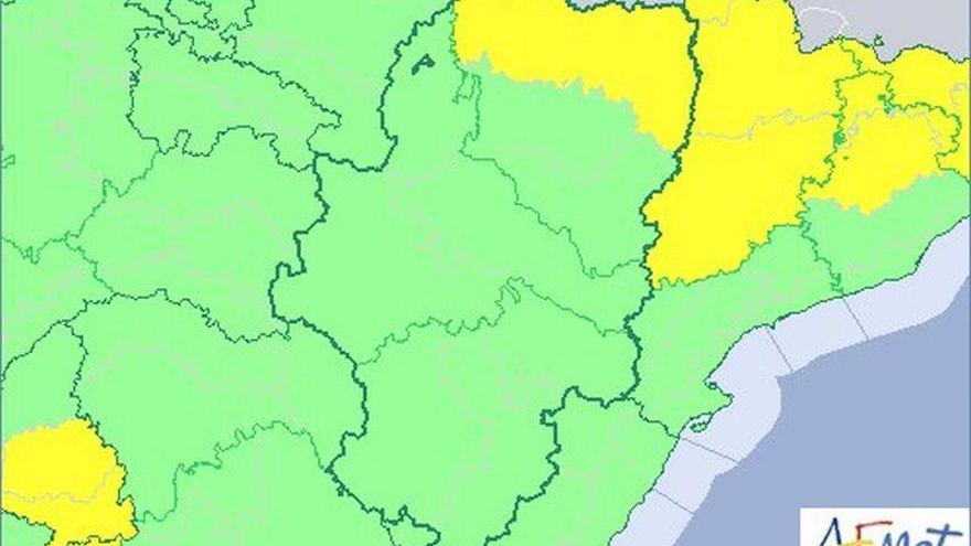 Activados los avisos naranja y amarillo por nevadas, viento y frío en Aragón