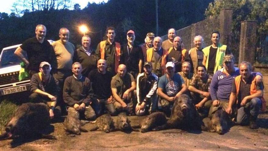 Cazan siete jabalíes en los montes de Breixa y Abades