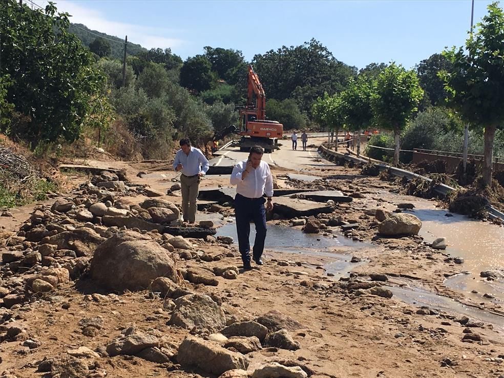 La inundación de Valverde de la Vera en imágenes