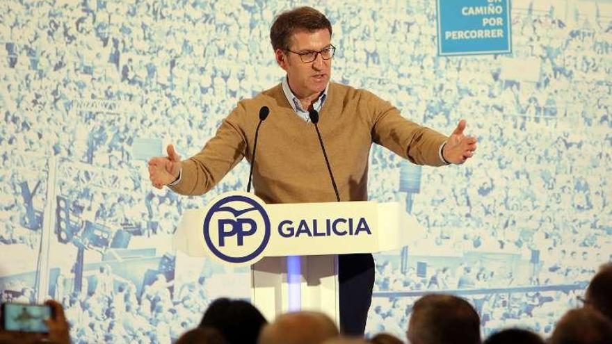 Feijóo, el sábado, en la Junta Directiva del PP gallego.