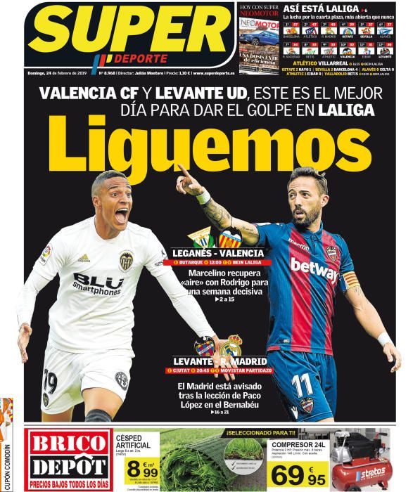 Portada SUPERDEPORTE domingo 24 febrero 2019