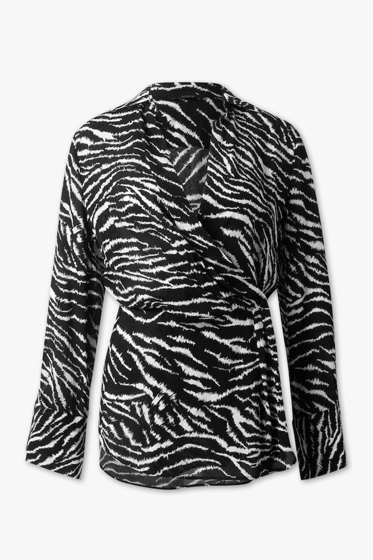 Blusa cruzada de estampado de cebra de C&A