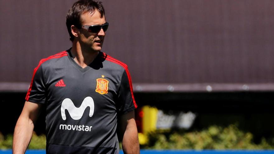 Lopetegui en una de les seves últimes sessions com a seleccionador.