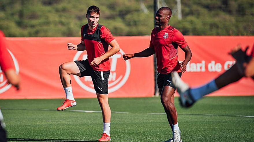 Sylla i Valery Fernández, aquesta setmana a La Vinya. | GIRONA FC