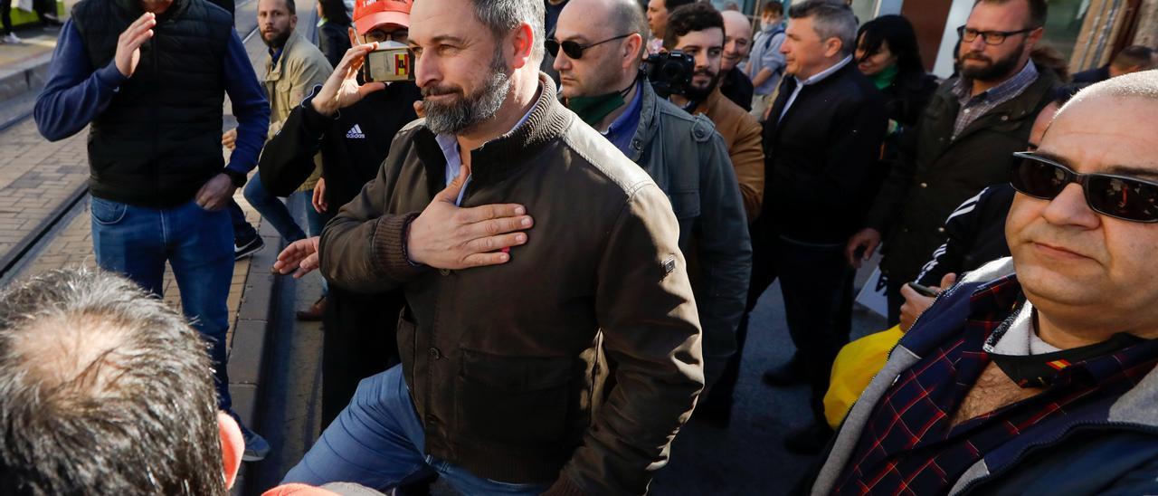 Santiago Abascal en la tractorada de Murcia.