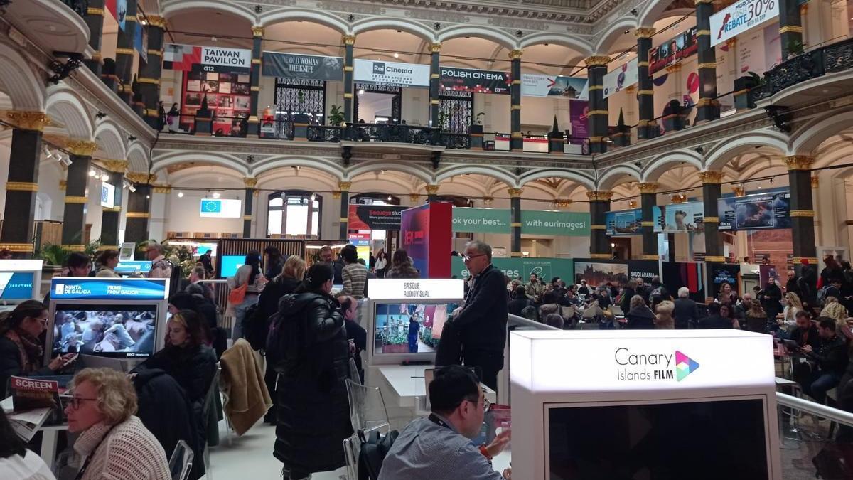 Imagen del stand de Canary Islands Film en el Festival de Cine de Berlín.