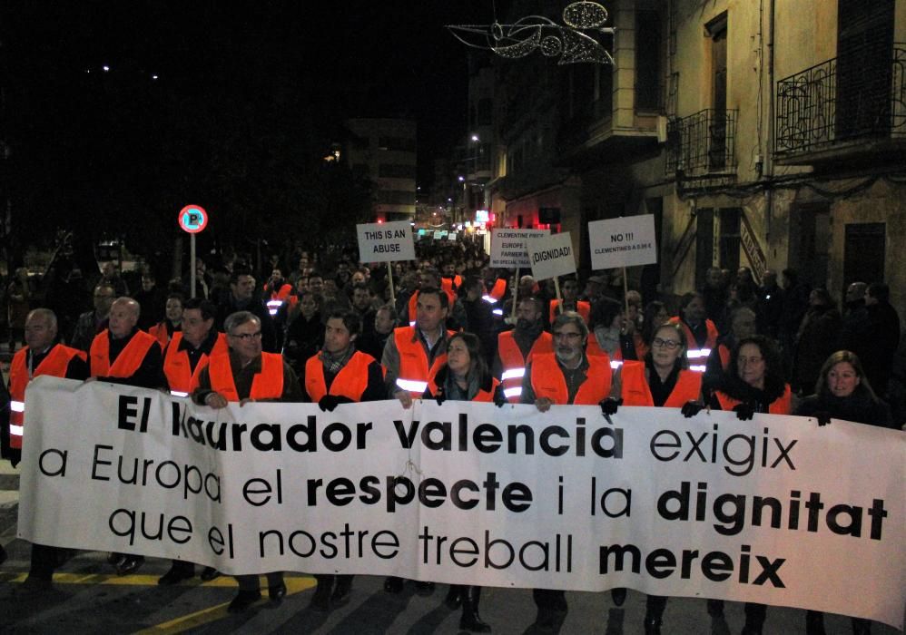 Protesta de citricultores en Castelló