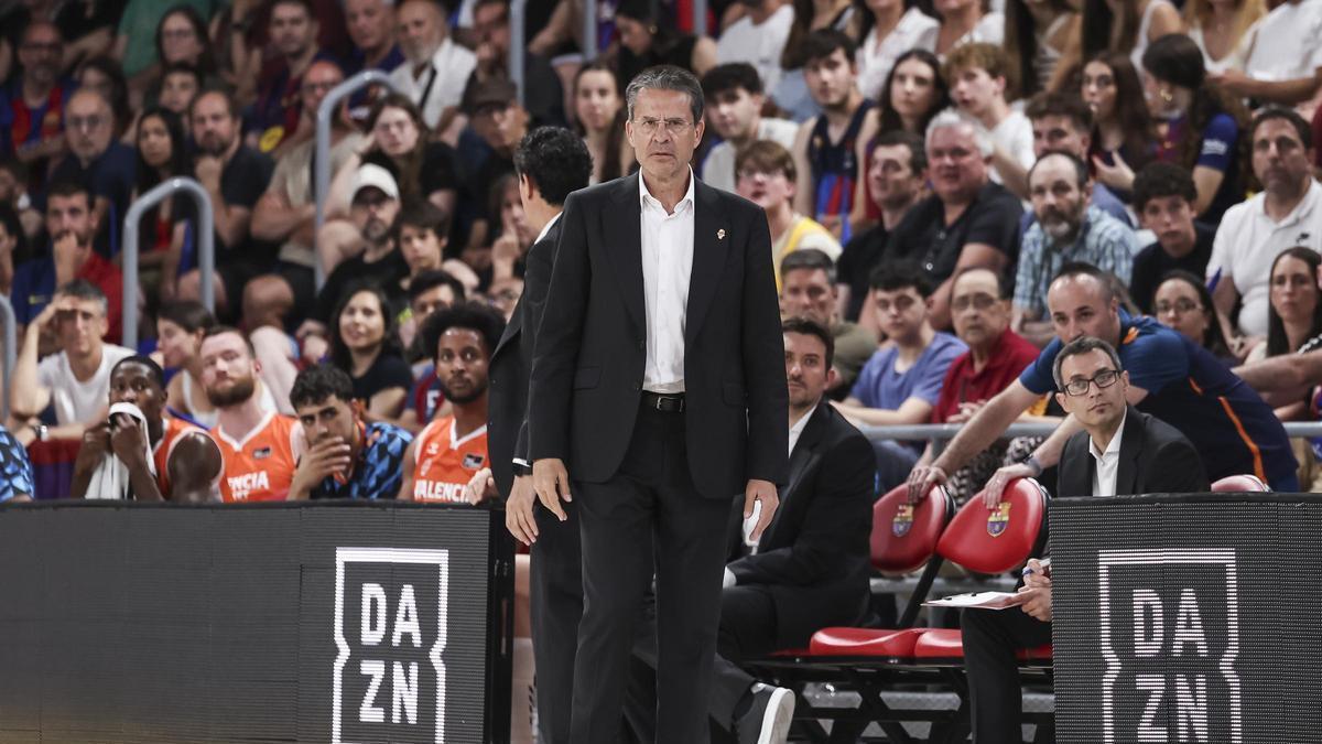 Pedro Martinez, durante el partido entre el Barcelona CF y el Valencia Basket