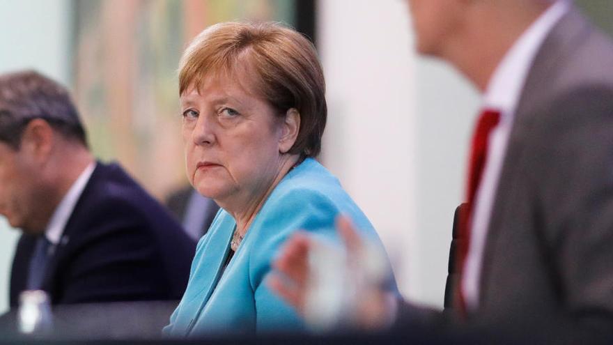 La cancellera Angela Merkel, en una compareixença, ahir