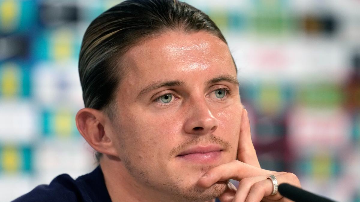 Conor Gallagher, en rueda de prensa