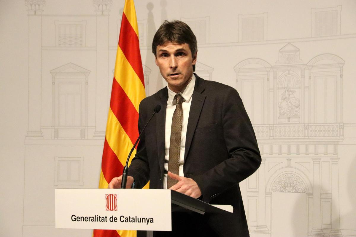 El portavoz de Junts en el Parlament, Salvador Vergés, este viernes en la Generalitat.