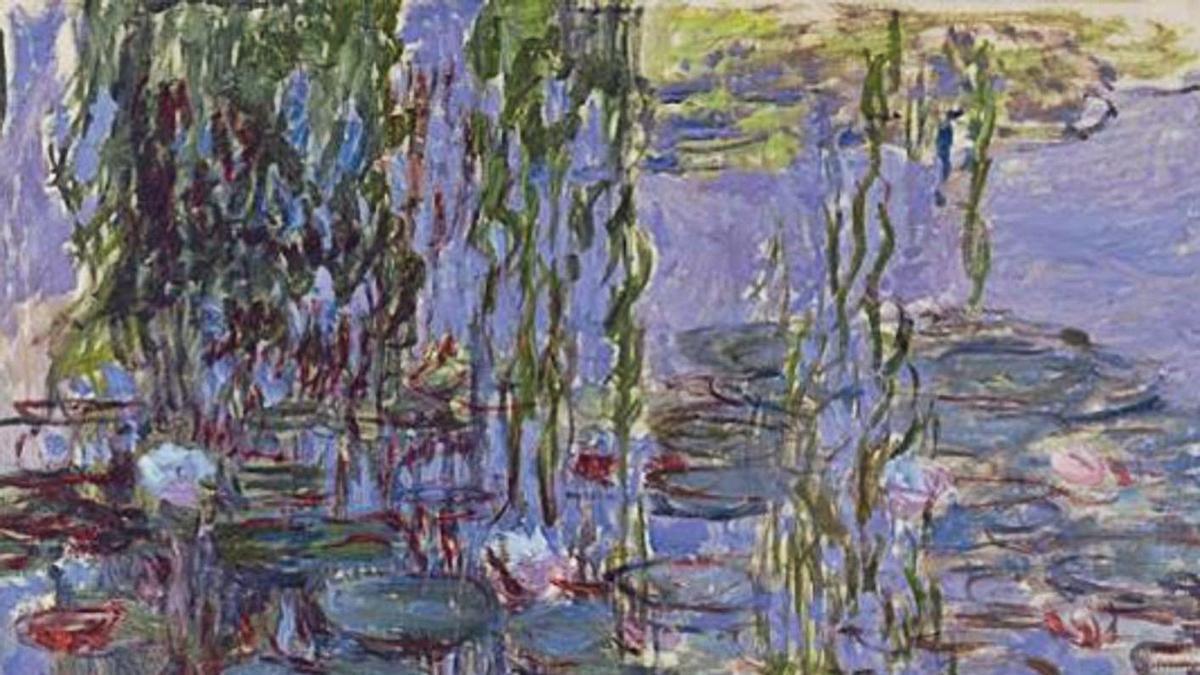 Monet (en la imagen) consagró su existencia a definir un lenguaje propio que se mantuvo ajeno a los movimientos estéticos que surgieron a su alrededor, como las fórmulas cubistas o surrealistas. Él conservó su propia evolución hasta el final de su ciclo vida, en el  que pintó numerosas variantes de los nenúfares (imagen superior una de ellas) que poblaron el estanque que diseñó para su jardín, su obra más conocida,además de unos grandes murales.| cedidas