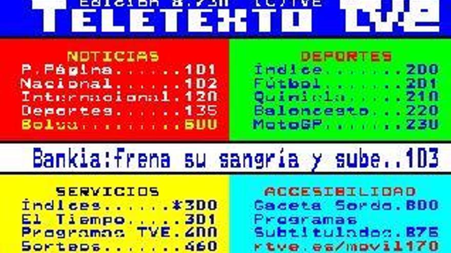 El teletexto de TVE.