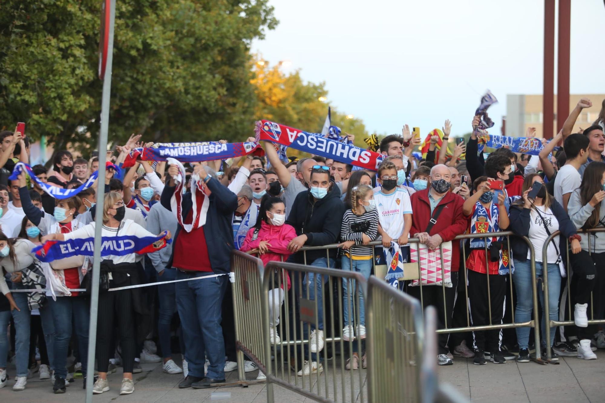 La hora previa al derbi, en imágenes