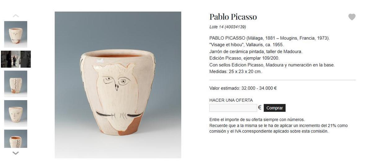 Jarrón de céramica que puede comprarse de manera directa en Setdart (Barcelona)