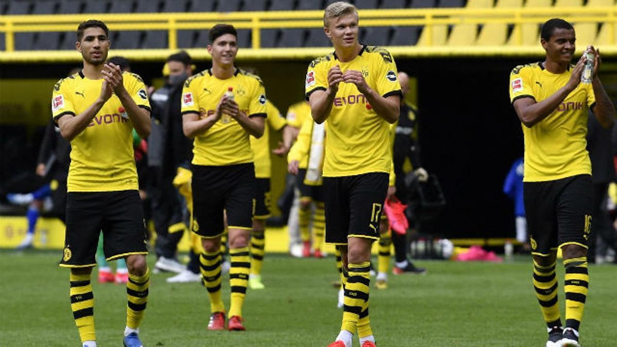 La simbólica celebración del Dortmund con 'el muro amarillo'