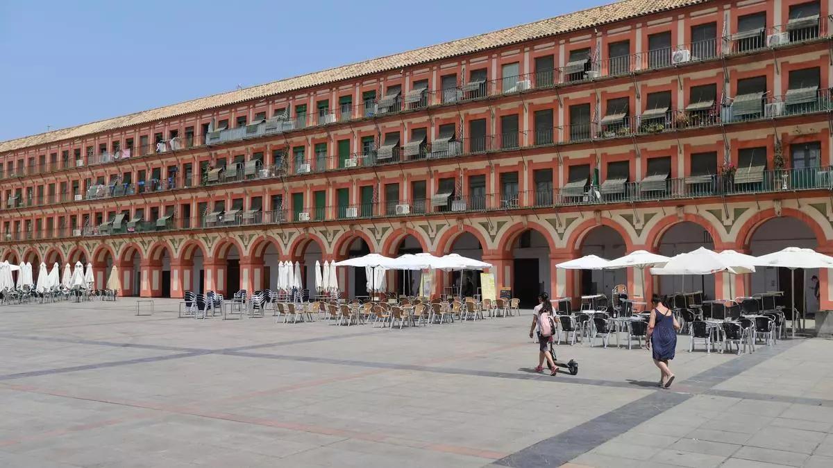 La plaza de la Corredera es uno de los espacios con más viviendas con terraza en Córdoba.