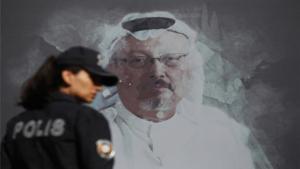 Mural del periodista saudí asesinado, Jamal Khashoggi.