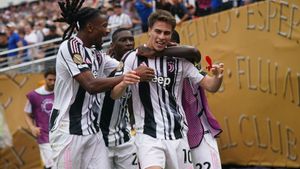 PHILADELPHIA (United States), 22/06/2025.- Kenan Yildiz (2-R) of Juventus celebrates with his teammates after scoring the 3-1 goal during the FIFA Club World Cup 2025 soccer match between Juventus and Wydad AC in Philadelphia, Pennsylvania, USA, 22 June 2025. (Mundial de Fútbol, Filadelfia) EFE/EPA/WILL OLIVER. juventus . wydad. mundial clubs 2025 juventus . wydad. grupo g . 02. accion. lincoln financial field