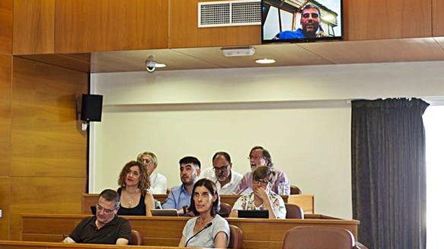 Martín Seco vota en el pleno por videoconferencia