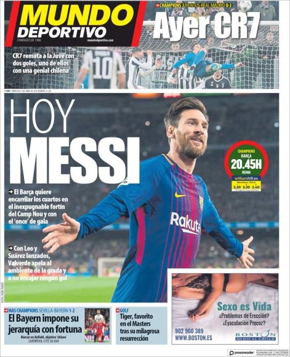 Portadas deportivas del miércoles 4 de abril