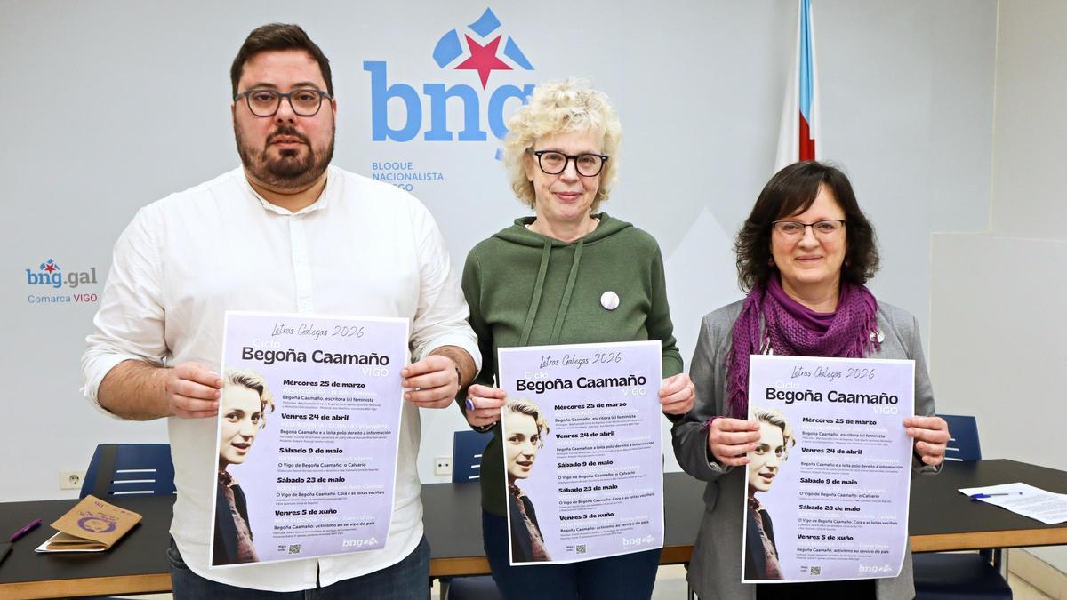 Xabier P. Igrexas, Bea Caamaño y Ana Martínez.