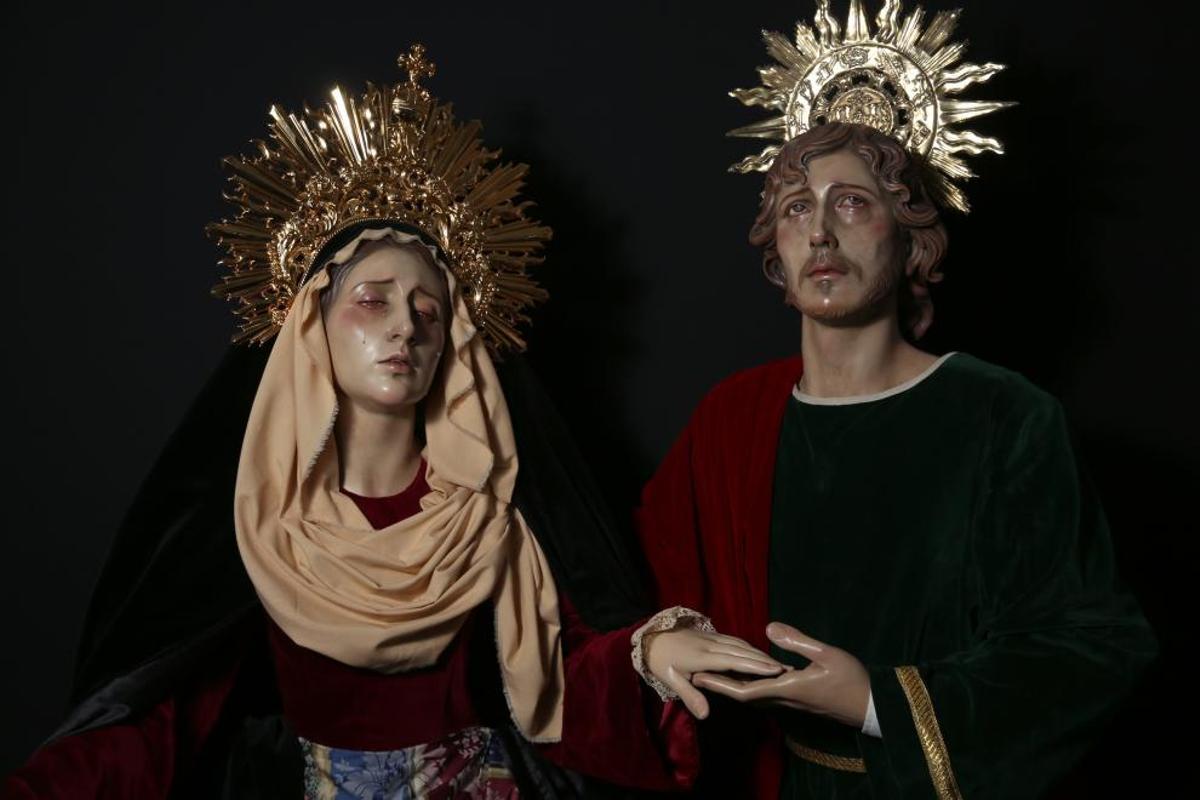 Imágenes de la Virgen del Rocío en sus Misterios Dolorosos y San Juan, realizadas por Juan Vega para Baza.
