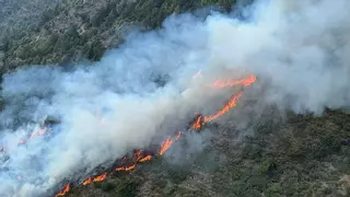 Un rayo provoca un incendio en una zona de difícil acceso en Alins