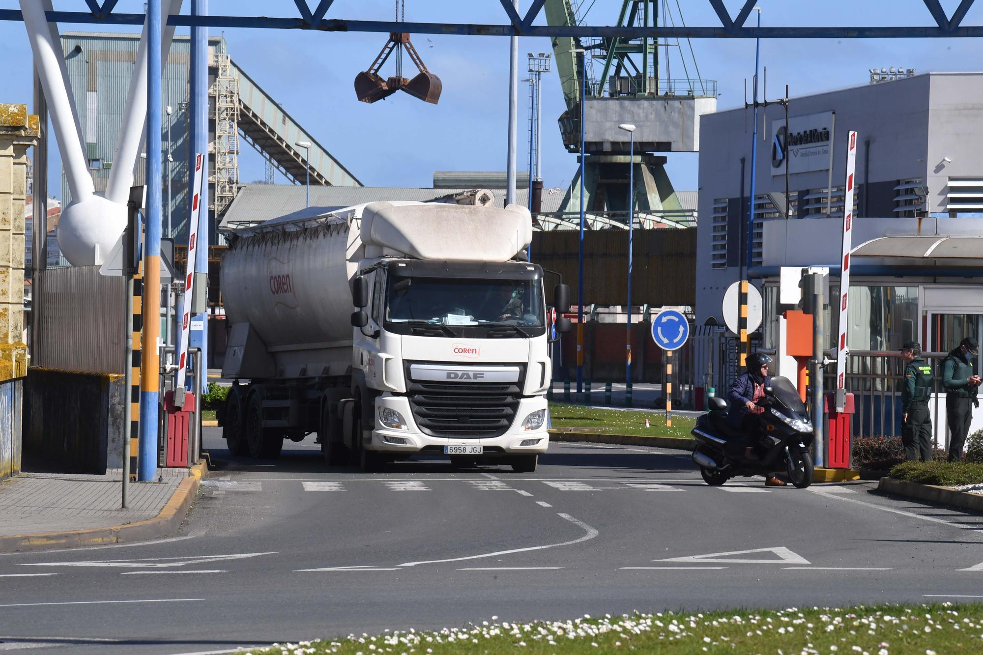 Cuarta jornada de huelga nacional de transporte en A Coruña