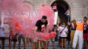 Socorristes en vaga protesten a Barcelona per falta de personal