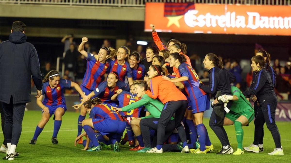 El Barça celebró el hito histórico de alcanzar las semifinales de Champions