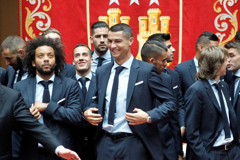 Las celebraciones del Real Madrid tras ganar su decimotercera Copa de Europa.