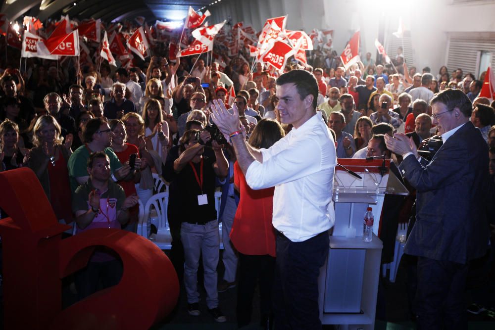 Mitin de Pedro Sánchez en l'Umbracle