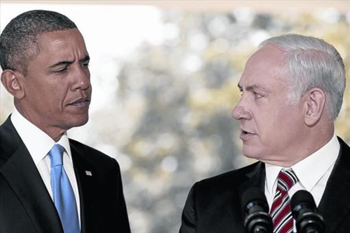 Obama i Netanyahu en una compareixença davant la premsa després de reunir-se a la Casa Blanca l’1 de setembre del 2010.