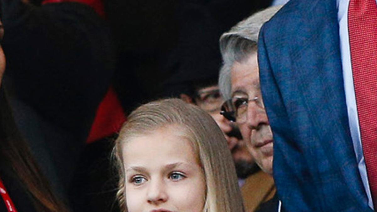 La princesa Leonor en el palco del Vicente Calderón