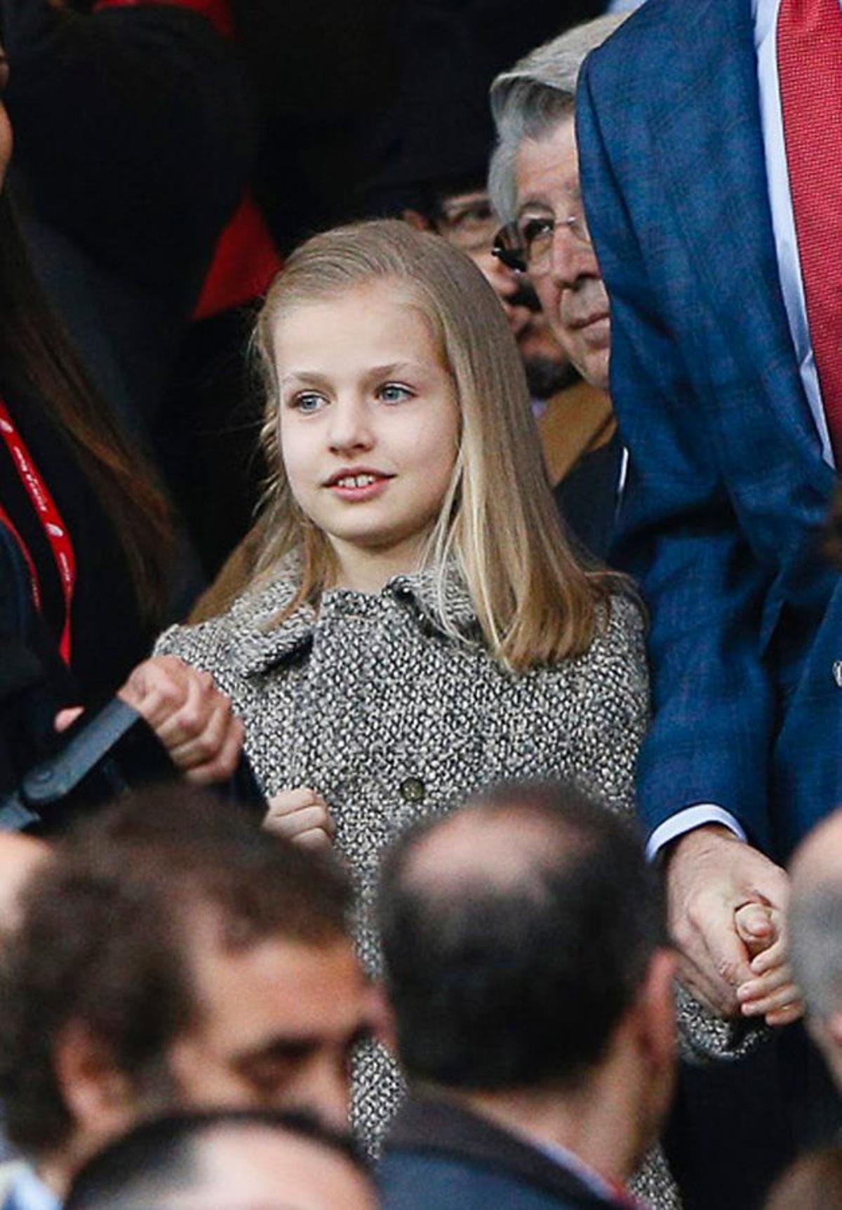 La princesa Leonor en el palco del Vicente Calderón