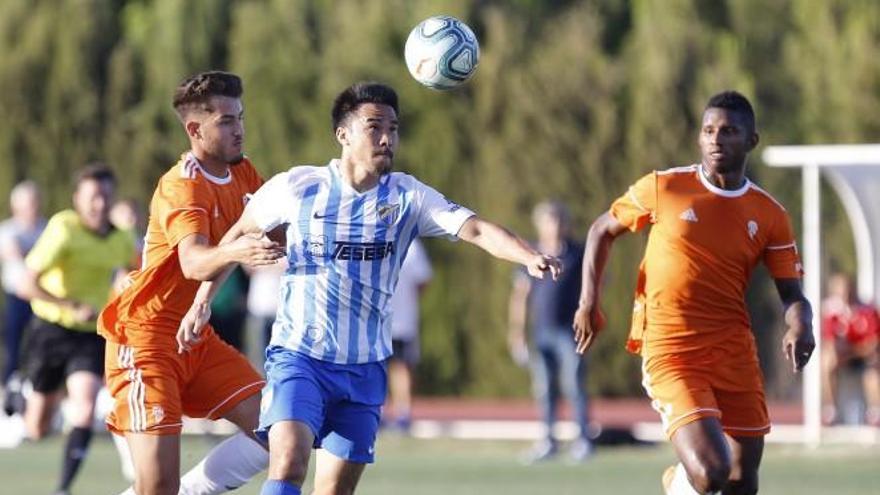 Okazaki, en su debut con el Málaga.